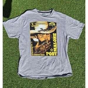 Post Malone 2024 Tour Grey Fanatics Tee Size 2xl